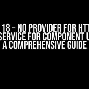 Angular 18 – No Provider for HTTP Client Used on Service for Component Unit Test: A Comprehensive Guide