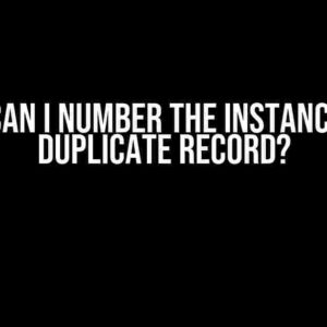 How can I number the instance of a duplicate record?